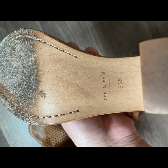 Rag & Bone Tan Leather Cutout Sling back Heel Sandals - Picture 7 of 7